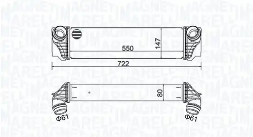 интеркулер (охладител за въздуха на турбината) MAGNETI MARELLI 351319205570