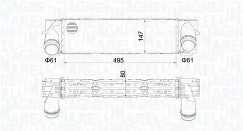 интеркулер (охладител за въздуха на турбината) MAGNETI MARELLI 351319205610