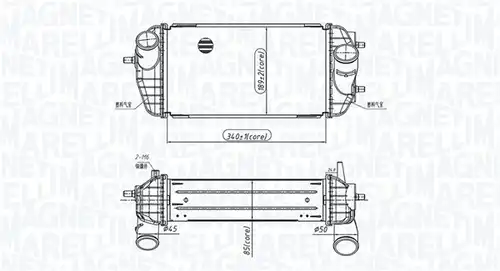 интеркулер (охладител за въздуха на турбината) MAGNETI MARELLI 351319205780