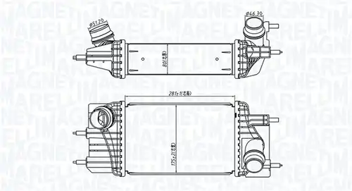 интеркулер (охладител за въздуха на турбината) MAGNETI MARELLI 351319205810