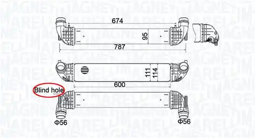интеркулер (охладител за въздуха на турбината) MAGNETI MARELLI 351319205850