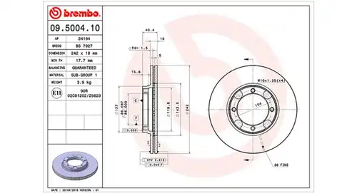 спирачен диск MAGNETI MARELLI 360406000200