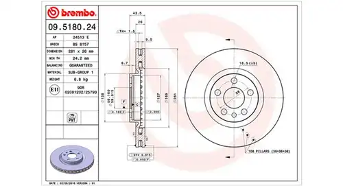спирачен диск MAGNETI MARELLI 360406000600