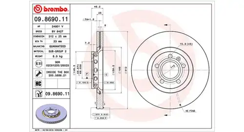 спирачен диск MAGNETI MARELLI 360406001601