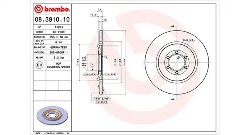 спирачен диск MAGNETI MARELLI 360406009700