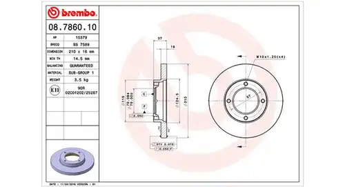 спирачен диск MAGNETI MARELLI 360406019500