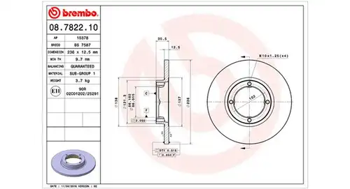 спирачен диск MAGNETI MARELLI 360406020200