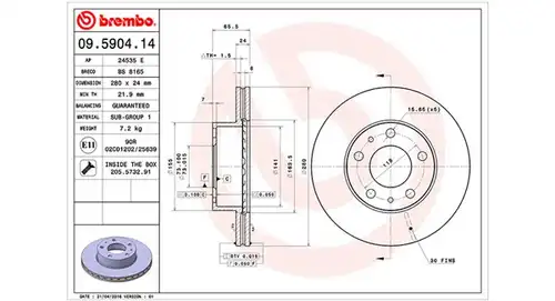 спирачен диск MAGNETI MARELLI 360406022600