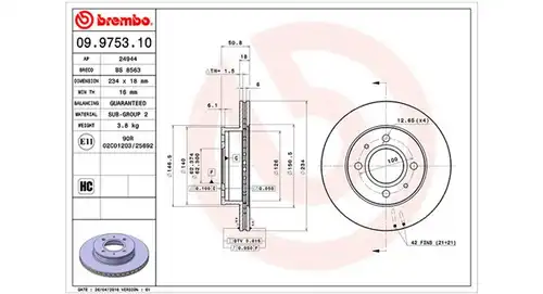 спирачен диск MAGNETI MARELLI 360406027200