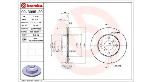 спирачен диск MAGNETI MARELLI 360406027300