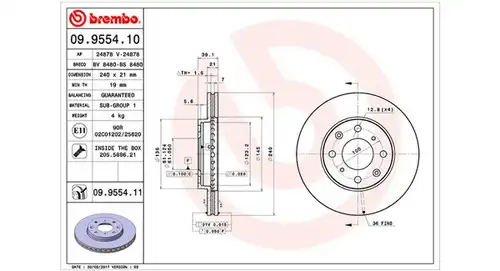 спирачен диск MAGNETI MARELLI 360406028200
