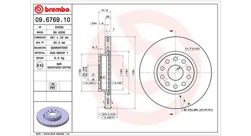 спирачен диск MAGNETI MARELLI 360406029000