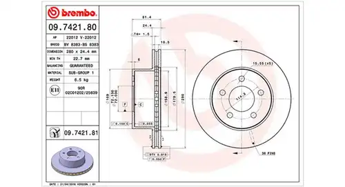 спирачен диск MAGNETI MARELLI 360406030100