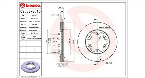 спирачен диск MAGNETI MARELLI 360406034800