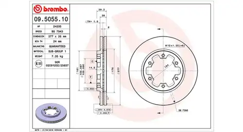 спирачен диск MAGNETI MARELLI 360406035000