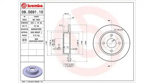 спирачен диск MAGNETI MARELLI 360406035800