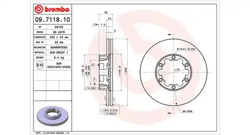 спирачен диск MAGNETI MARELLI 360406036000