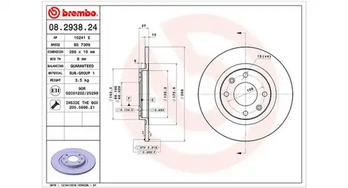 спирачен диск MAGNETI MARELLI 360406040200