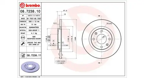 спирачен диск MAGNETI MARELLI 360406040900