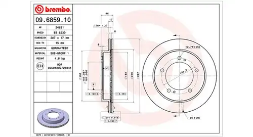 спирачен диск MAGNETI MARELLI 360406046100