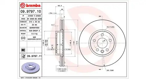 спирачен диск MAGNETI MARELLI 360406050900