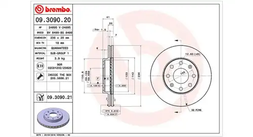 спирачен диск MAGNETI MARELLI 360406052300