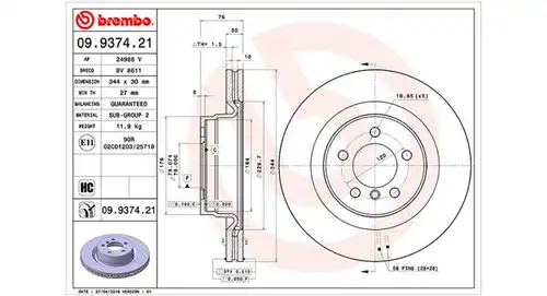 спирачен диск MAGNETI MARELLI 360406055901