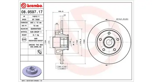 спирачен диск MAGNETI MARELLI 360406057400