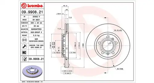 спирачен диск MAGNETI MARELLI 360406059301