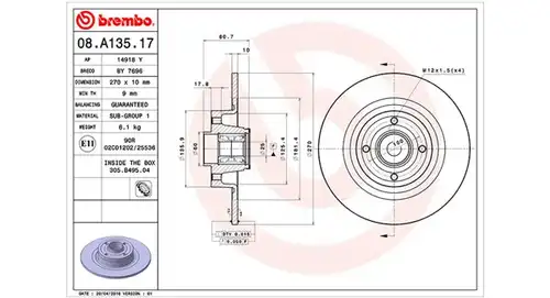 спирачен диск MAGNETI MARELLI 360406060600