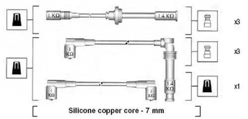 комплект запалителеи кабели MAGNETI MARELLI 941045400525