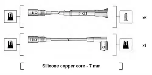 комплект запалителеи кабели MAGNETI MARELLI 941075180556