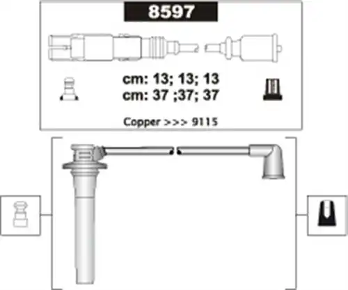 комплект запалителеи кабели MAGNETI MARELLI 941318111303