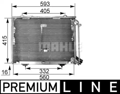 кондензатор, климатизация MAHLE AC 168 000P