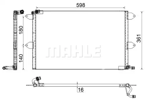 кондензатор, климатизация MAHLE AC 171 001S