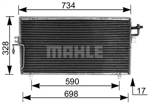 кондензатор, климатизация MAHLE AC 187 000S