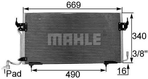 кондензатор, климатизация MAHLE AC 206 000S