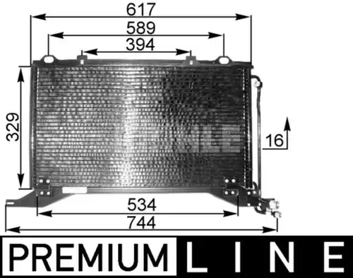 кондензатор, климатизация MAHLE AC 208 000P