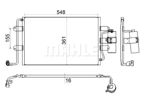 кондензатор, климатизация MAHLE AC 228 001S