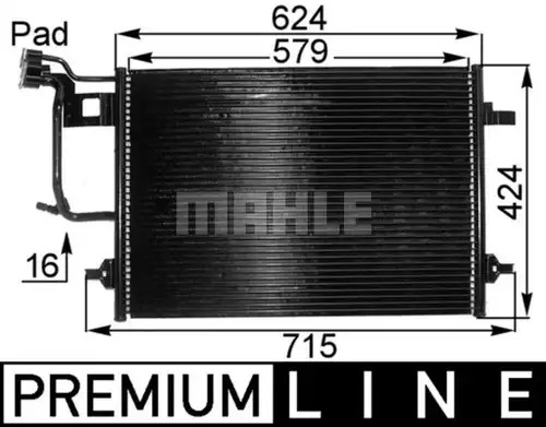 кондензатор, климатизация MAHLE AC 242 000P