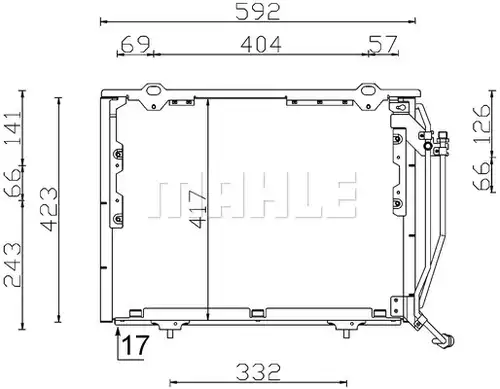 кондензатор, климатизация MAHLE AC 243 000S