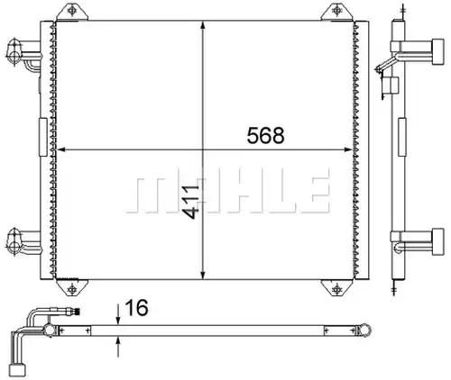 кондензатор, климатизация MAHLE AC 251 000S