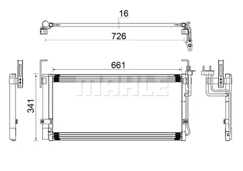 кондензатор, климатизация MAHLE AC 263 000S