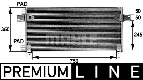 кондензатор, климатизация MAHLE AC 282 000P