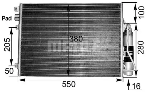 кондензатор, климатизация MAHLE AC 303 000S