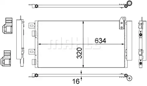 кондензатор, климатизация MAHLE AC 312 001S