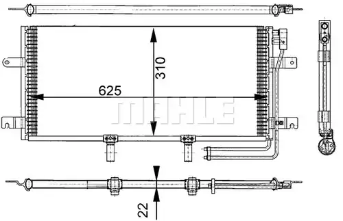 кондензатор, климатизация MAHLE AC 332 000S