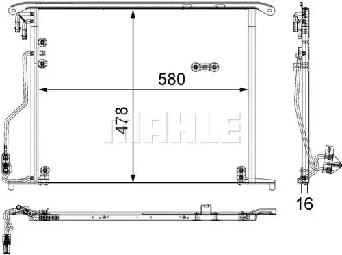 кондензатор, климатизация MAHLE AC 334 000S