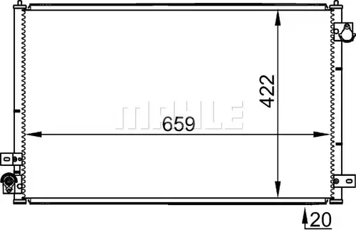 кондензатор, климатизация MAHLE AC 338 001S