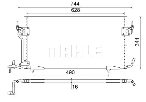 кондензатор, климатизация MAHLE AC 341 000S